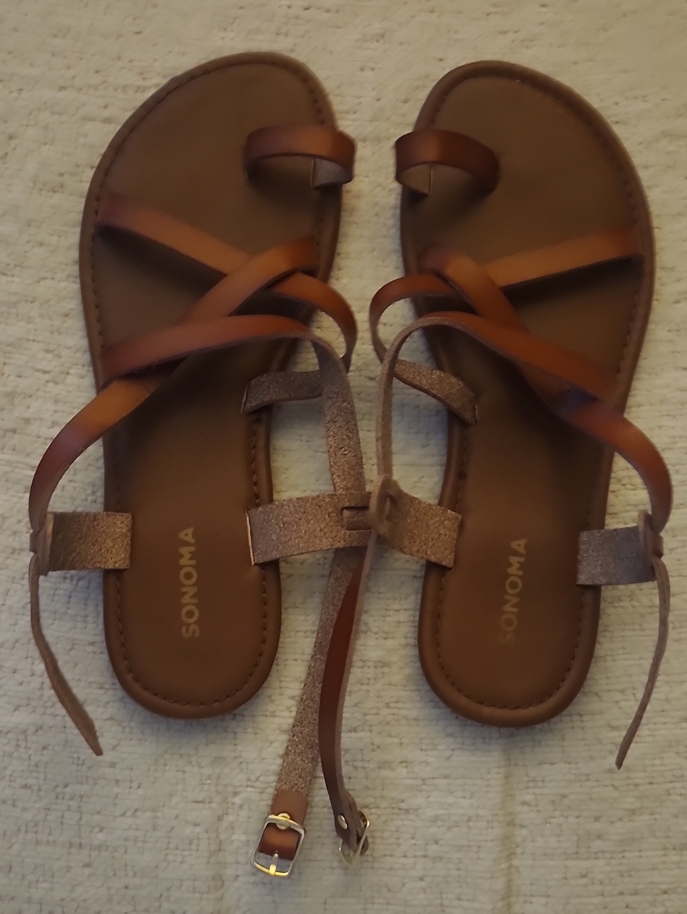 SONOMA Brown Strappy Leather Women’s Sandals